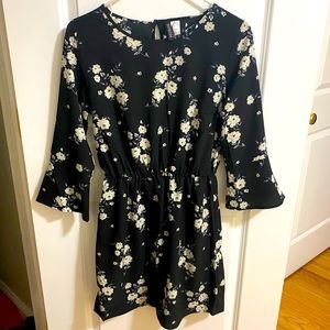 H&M black floral dress